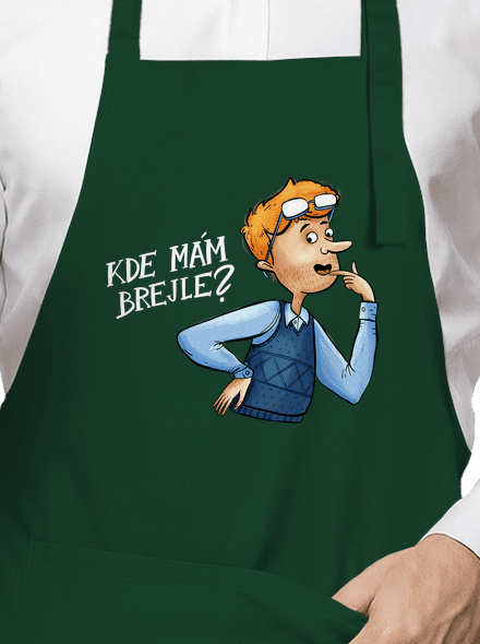 Kde mám brejle zástěra Bottle Green