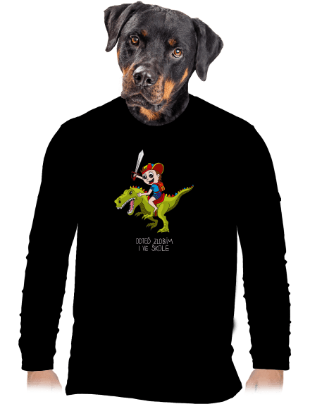 Kluk ve škole pánské dlouhý rukáv Black