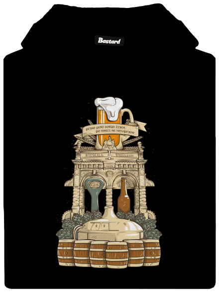 Pivní oltář pánská mikina klokanka Black