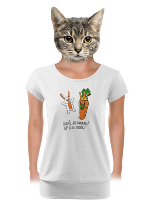 Král je mrkev, ať žije král dámské tričko s lemem White