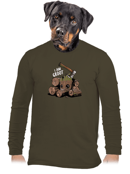 I Am Groot pánské dlouhý rukáv Urban Khaki