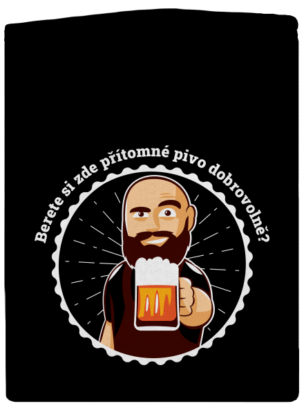 Pivo dobrovolně pánská mikina na zip Black