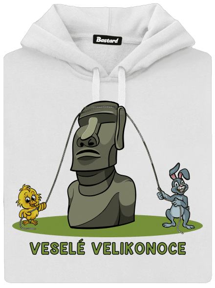 Velikonoční Moai dámská mikina klokanka White