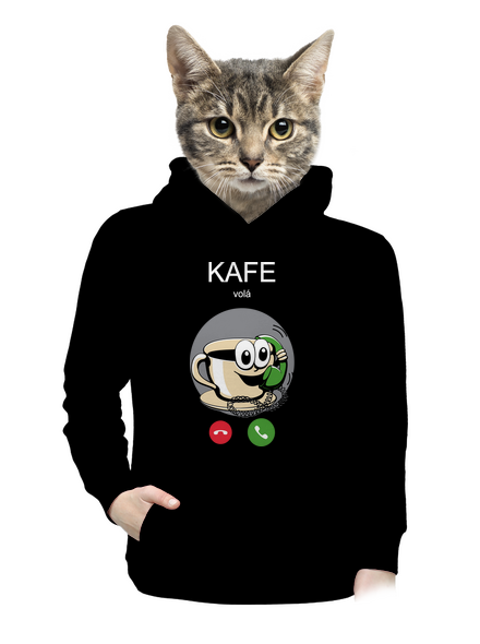 Kafe volá dámská mikina klokanka Black