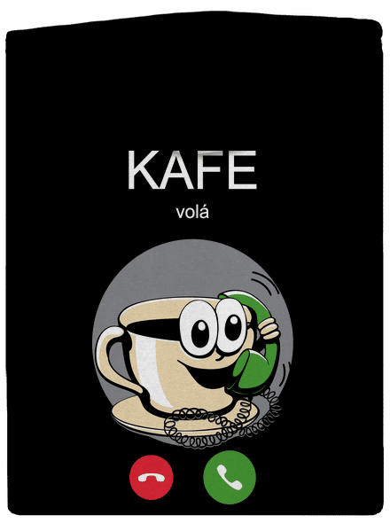 Kafe volá pánská mikina na zip Black