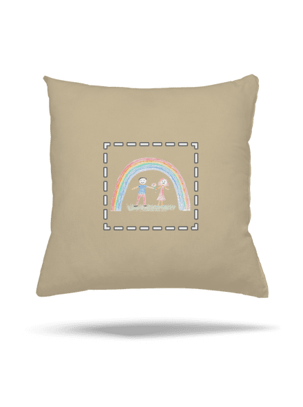 Dětské kresby - nahraj vlastní polštář Beige
