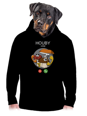 Houby volají pánská mikina klokanka Black