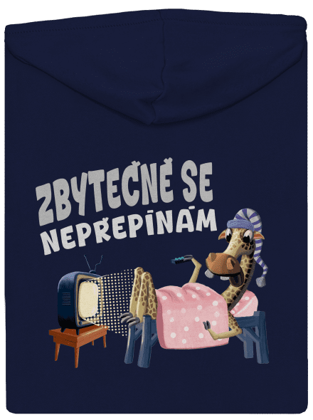 Zbytečně se nepřepínám pánská mikina na zip Navy