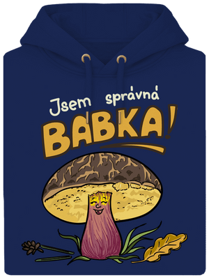 Babka a hříbeček unisex mikina premium Navy