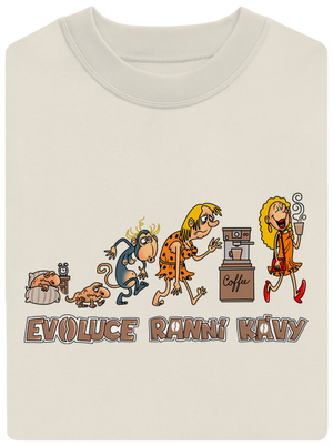 Evoluce ranní kávy unisex mikina bez kapuce Off White