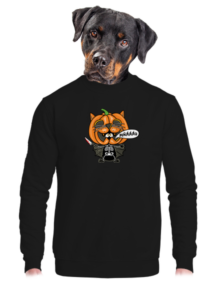 Halloweenská kočička unisex mikina bez kapuce Black