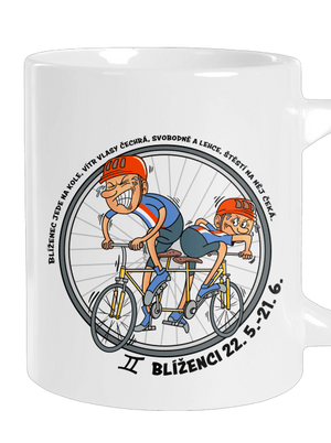 Cyklistický horoskop: Blíženci velký hrnek White