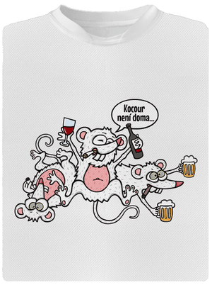 Kocour není doma pánské sportovní tričko White