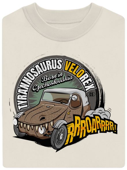 Tyrannosaurus Velorex unisex mikina bez kapuce Off White