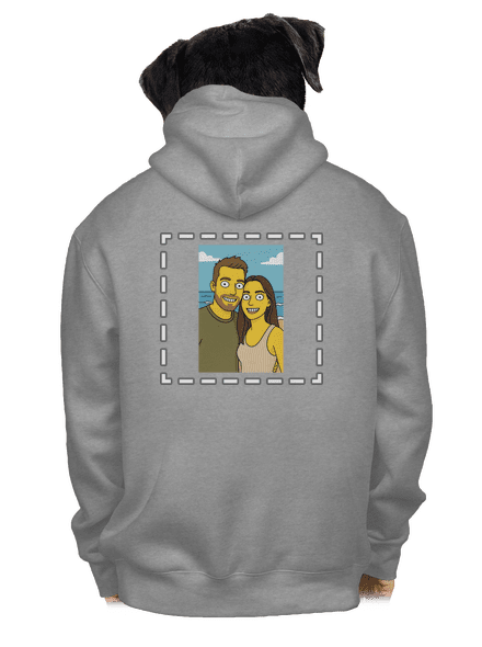 Simpsonovi z vlastní fotky pánská mikina na zip Light Melange