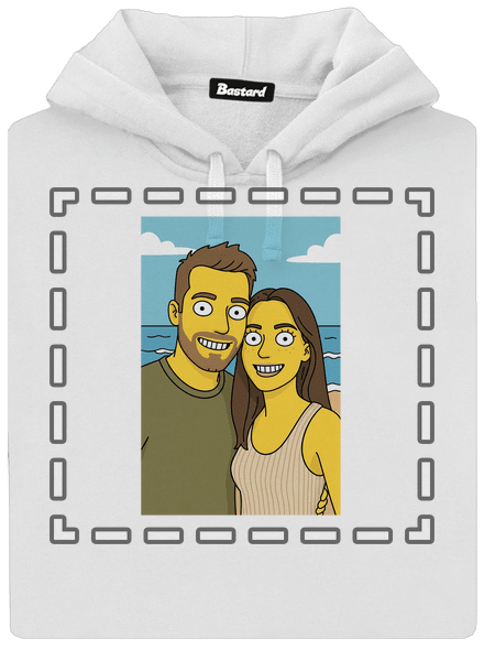 Simpsonovi z vlastní fotky dámská mikina klokanka White