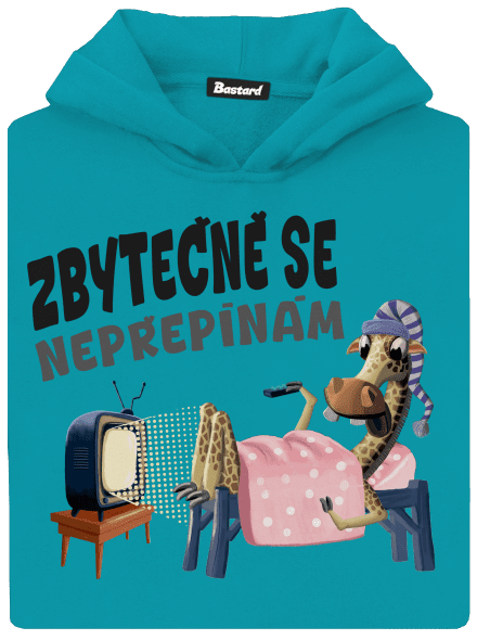 Zbytečně se nepřepínám dětská mikina klokanka Hawaiian Blue