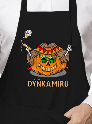 Dýňka míru zástěra Black