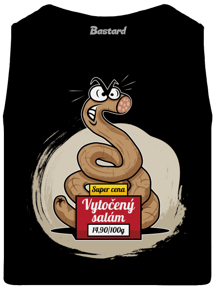Vytočený salám pánské tílko Black