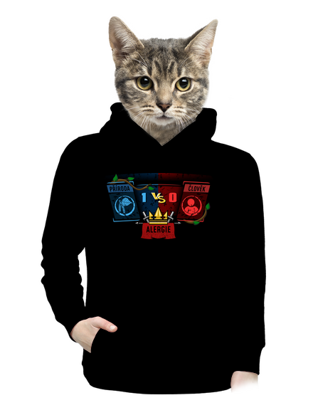 Příroda vs. člověk dámská mikina klokanka Black