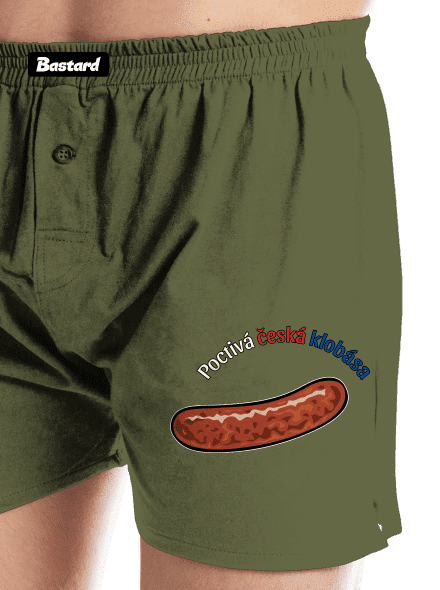 Poctivá buchta a klobása pánské trenky Khaki