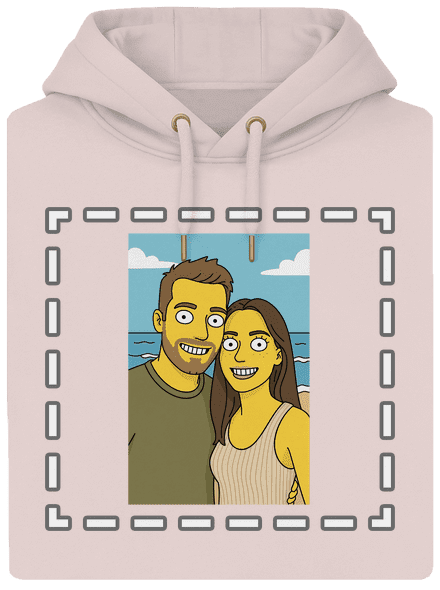 Simpsonovi z vlastní fotky unisex mikina premium Rose Chalk