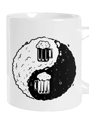 Jin Jang pivo velký hrnek White