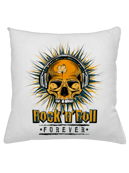Rock'n'Roll forever polštář White