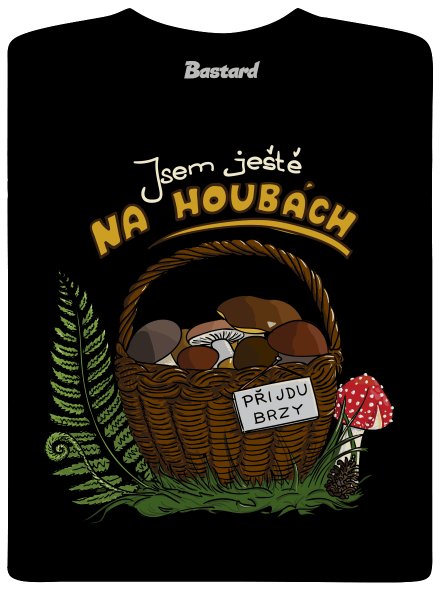 Na houbách pánské tričko Black