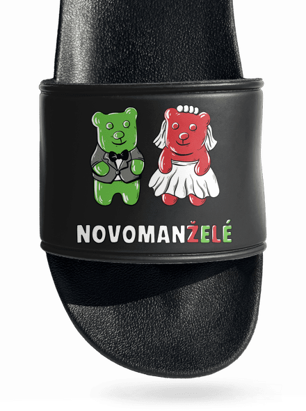 Novomanželé z želé pantofle Black