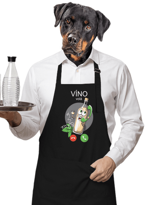 Bílé víno volá zástěra Black