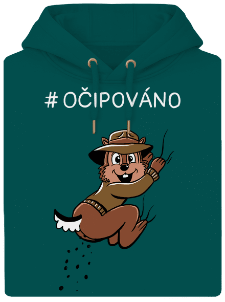 Očipováno unisex mikina premium Emerald Green