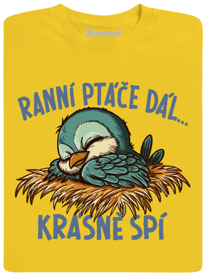 Ranní ptáče spí dětské tričko Gold