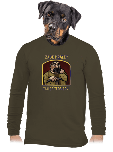 Zase práce? pánské dlouhý rukáv Urban Khaki