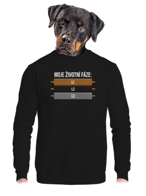 unisex mikina bez kapuce