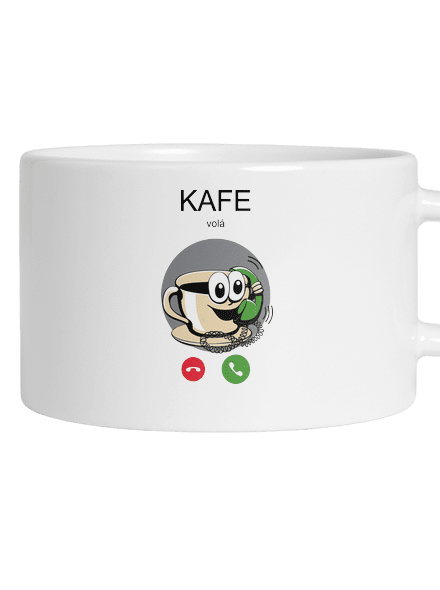 Kafe volá hrnek makronka White
