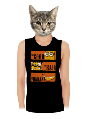 Hodný zlý a banán dámské tílko volné Black
