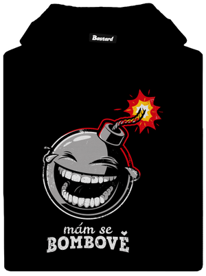 Mám se bombově pánská mikina klokanka Black