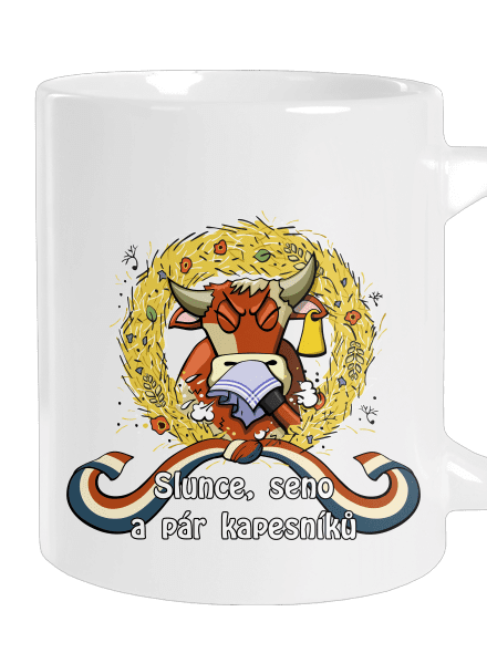 Slunce, seno a pár kapesníků velký hrnek White