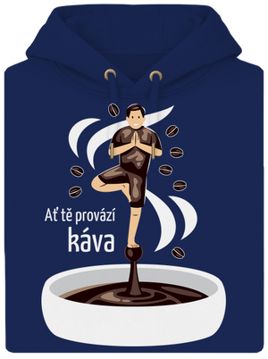 Káva provází unisex mikina premium Navy