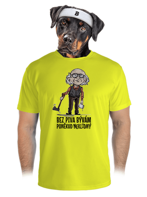 Neklidný bez piva pánské sportovní tričko Neon Yellow