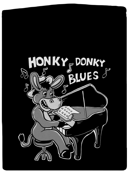Honky donky blues pánská mikina na zip Black