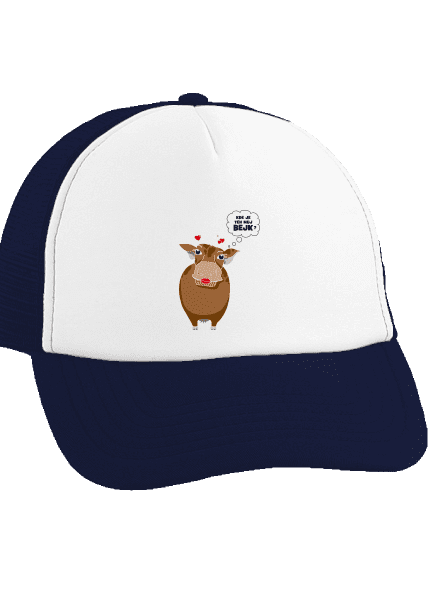 Kráva na pánském tričku kšiltovka truckerka French Navy cap