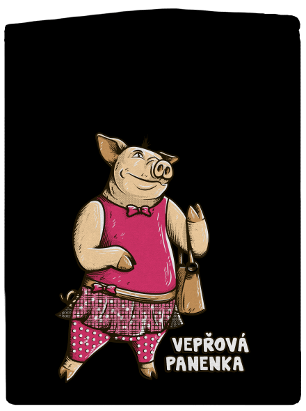 Vepřová panenka pánská mikina na zip Black