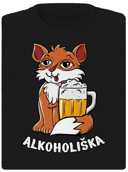 Pivní Alkoholiška dámské sportovní tričko Black