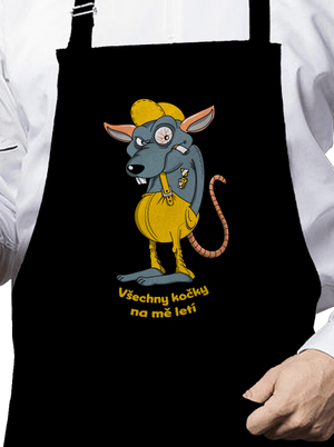 Myšák Casanova zástěra Black