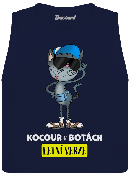 Kocour v botách dámské tílko volné Navy