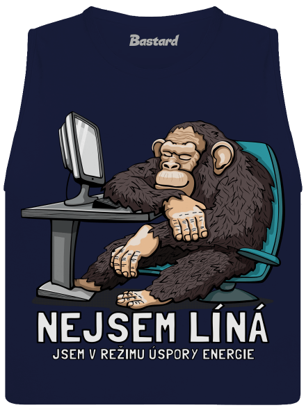 Nejsem líný dámské tílko volné Navy