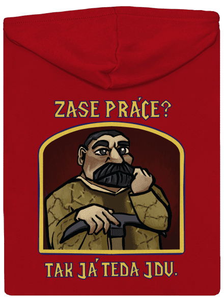 Zase práce? pánská mikina na zip Red