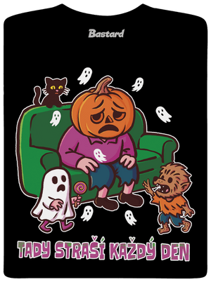 Tady straší každý den pánské dlouhý rukáv Black